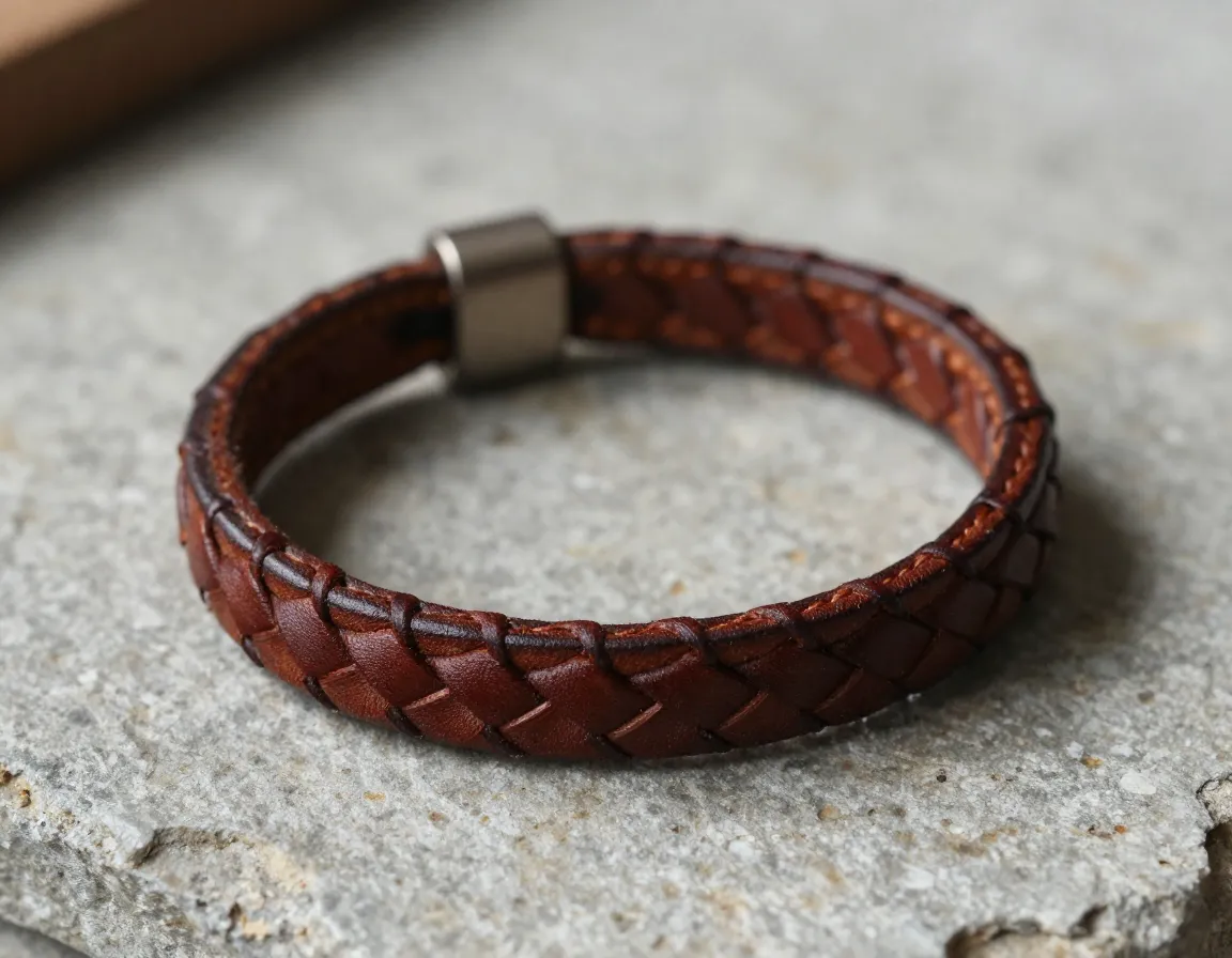 Handvävt Armband I Läder